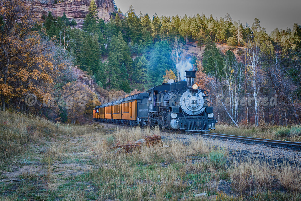 Durango Bound - No. 481 Baldwin Locomotive Works 2-8-2 K-36 - Durango & Silverton Narrow Gauge Railroad - Hermosa, Colorado