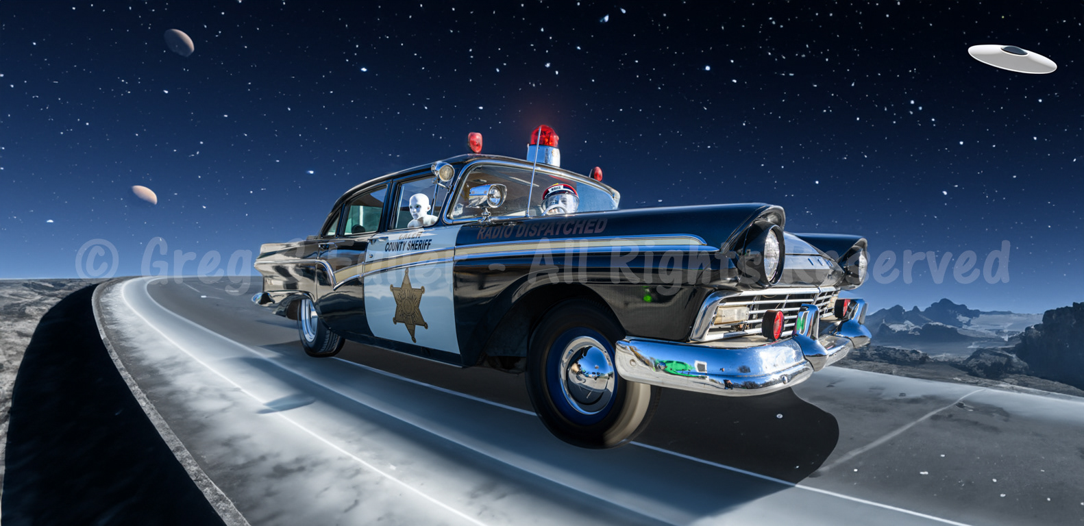 Patrolling the Outer Realms of the Galaxy - 1957 Ford Custom Police Car