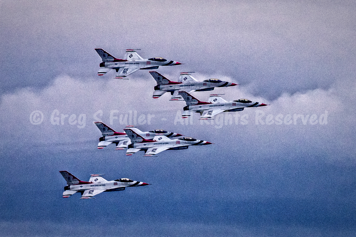 United States Air Force (USAF) Thunderbirds - Red, White and Blue F-16 Fighting Falcons