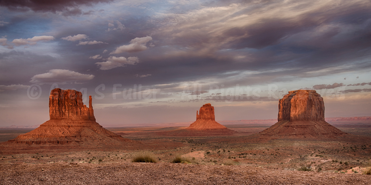 Sunset on the Mittens - Monument Valley - Oljato-Monument Valley, Arizona