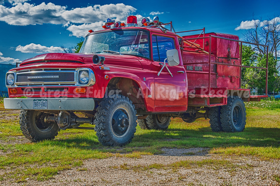 Fire Engine Red - Four Wheel Drive International Harvester Truck - Vilas, Colorado