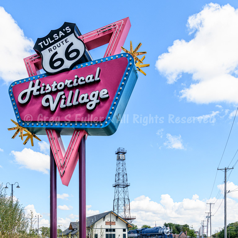 Tulsa's Route 66 Historical Village Sign