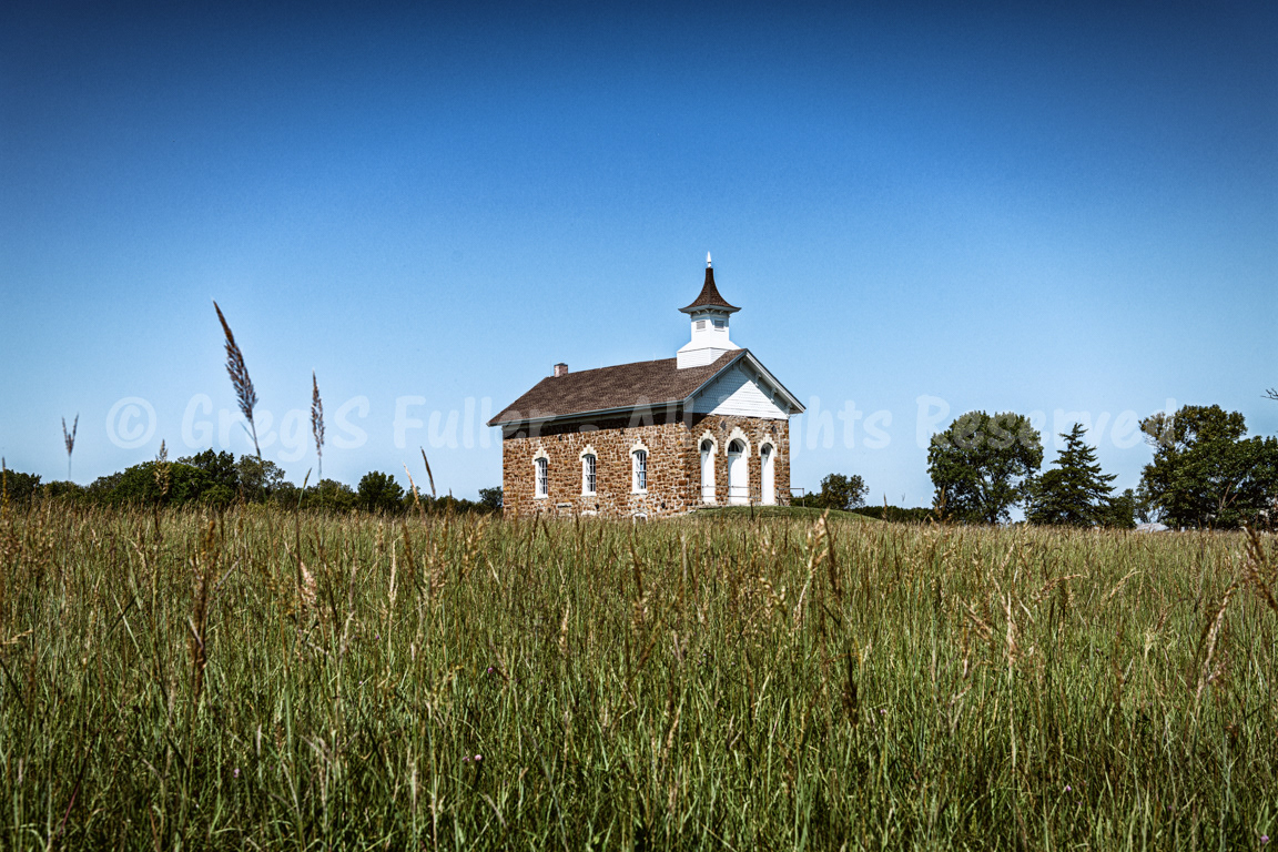 Stately Schoolhouse on the Hill - Arvonia Schoolhouse 1872-1949 - Osage County , Kansas