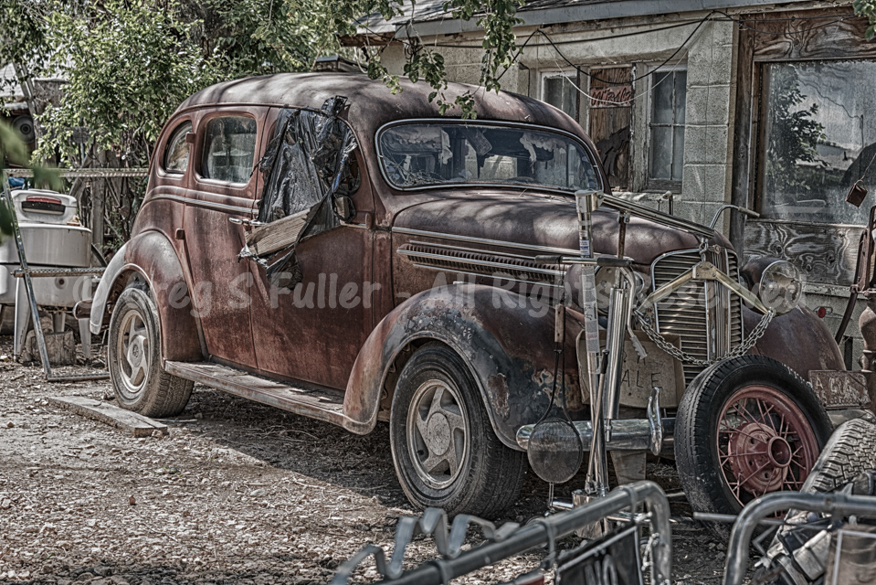 Driveway Art 1930s Plymouth Sedan - Crowley, Colorado