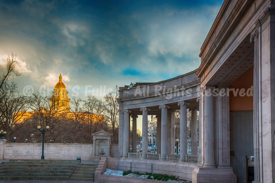 Winter Sunset on the State Capitol - Denver, Colorado