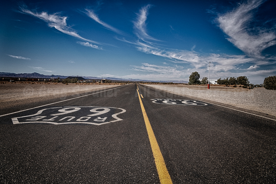 On the Road - Route 66 Both Ways - Mojave Desert - Amboy, California