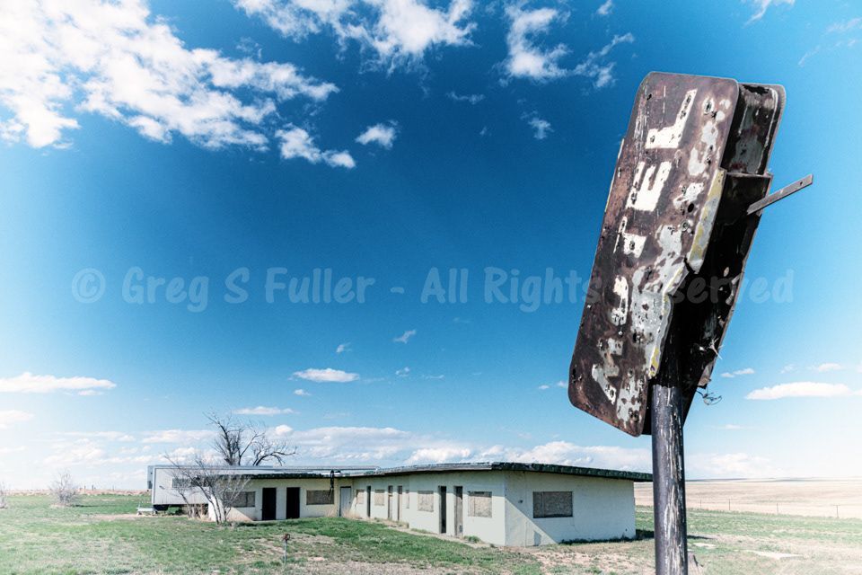 Hangin’ in There - Weather Beaten Motel Sign - Cabin Creek, Colorado