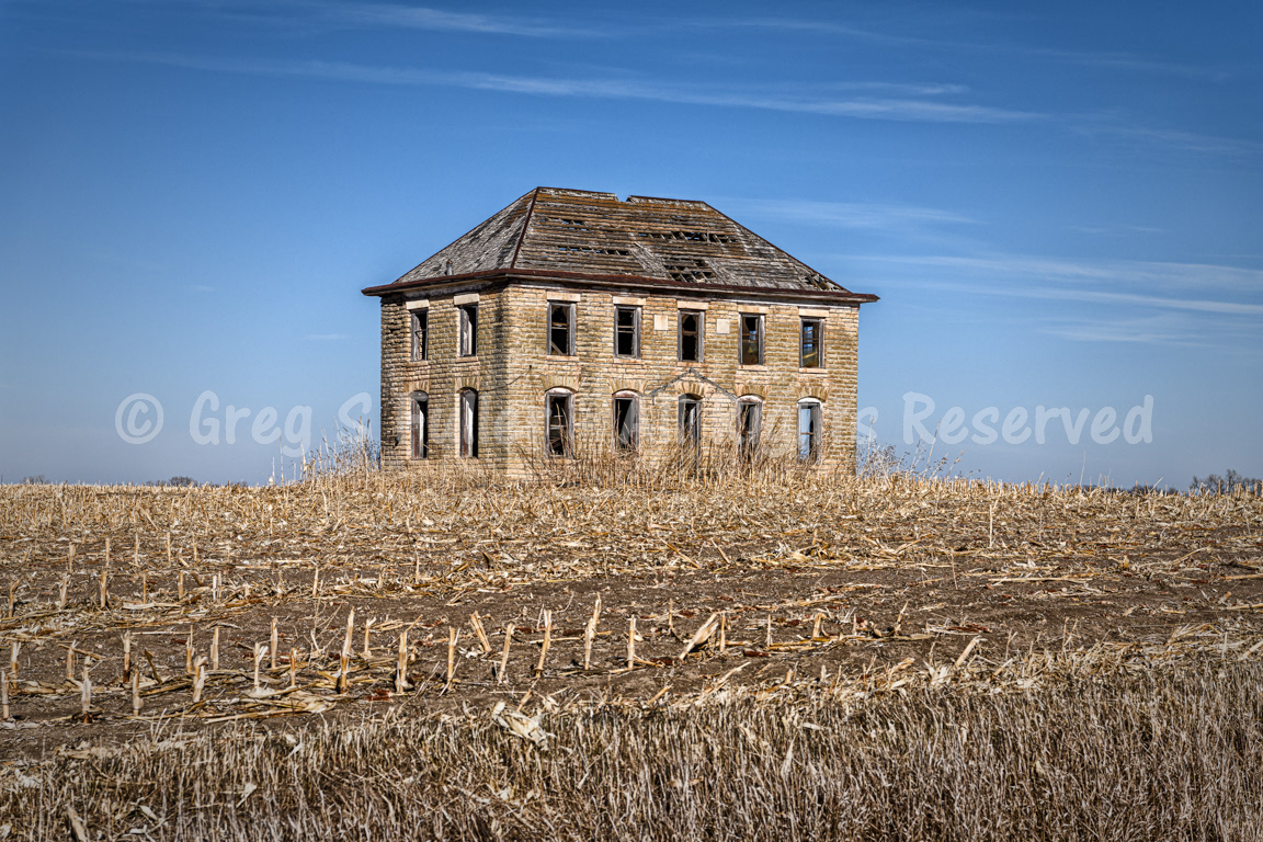 It was a Grand Home, Now standing alone in a Field - Republic County, Kansas