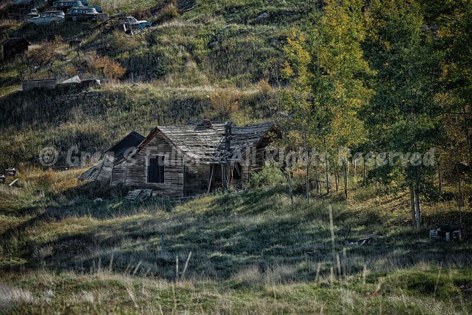 A House Settling into the Hill of Gold Mining Country- Hollywood, Colorado