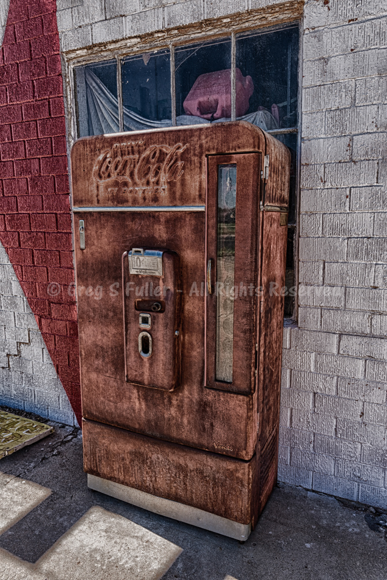 Rustic Coca-Cola - Bent Door Cafe - Midway Along Route 66 - Adiran, Texas