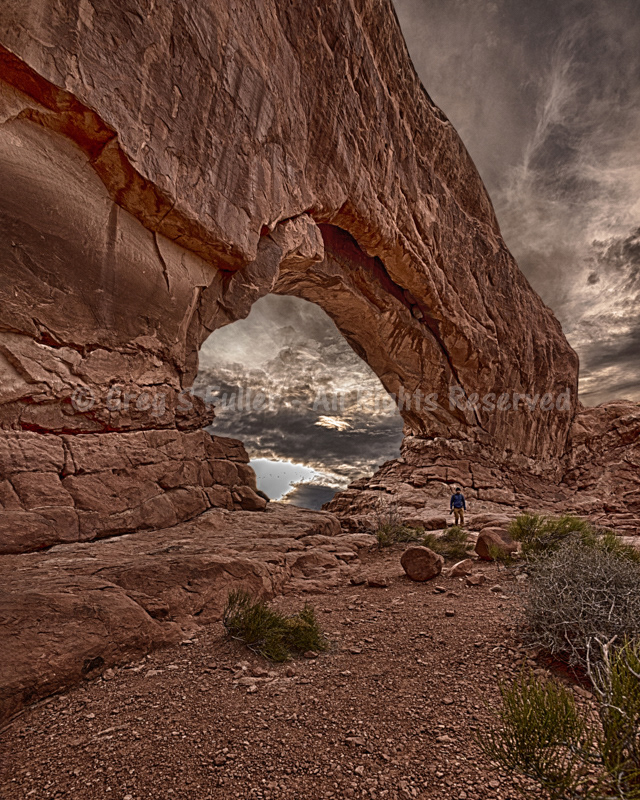 Dwarfed by Nature - North Window Arch - Arches National Park, Utah