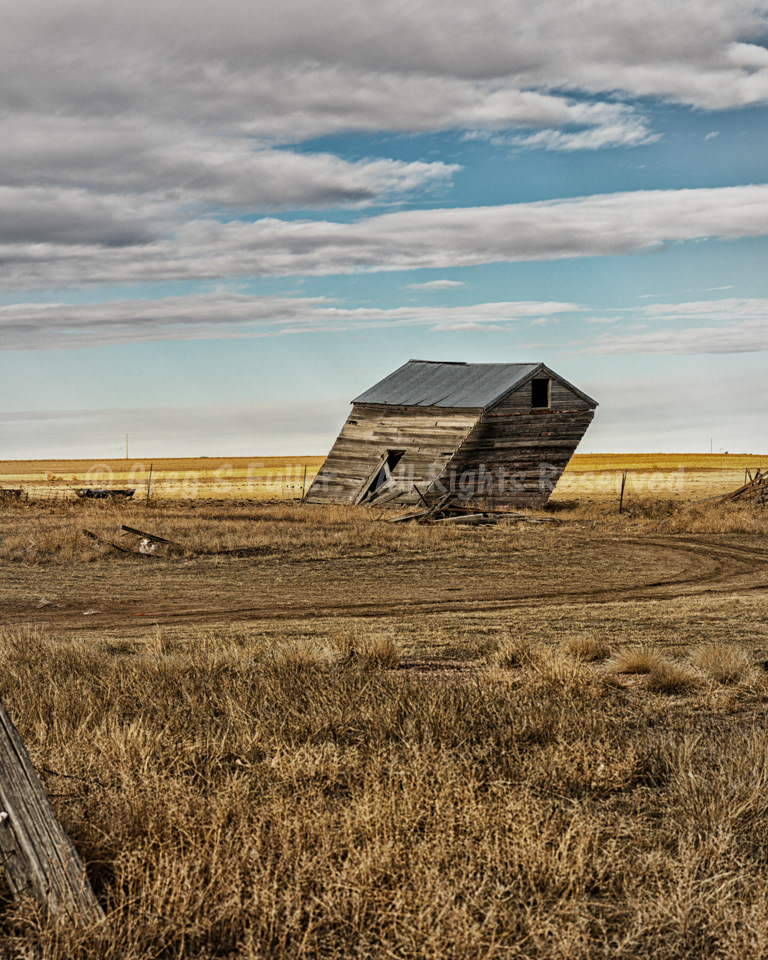 Kinda has that wind blown look - old shed - Washington County, Colorado