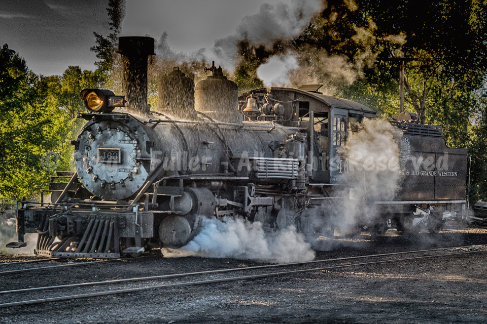 Steam Train Rain - CTS 463 282 1903 Baldwin K27 Steam Locomotive - Cumbres & Toltec Narrow Gauge Railroad - Chama, New Mexico