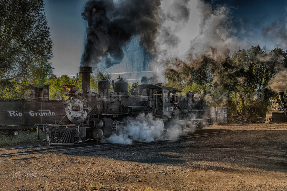 Chuggin' in the Railyard - CTS 463 282 1903 Baldwin K27 Steam Locomotive - Cumbres & Toltec Narrow Gauge Railroad - Chama, New Mexico