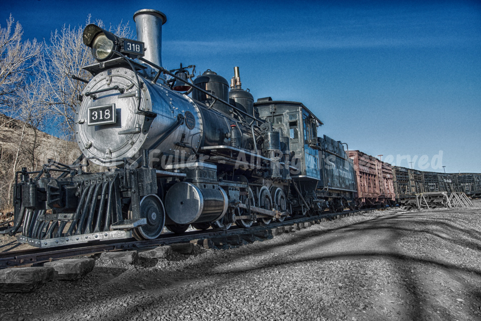 Denver & Rio Grande Western D&RGW Steam Locomotive No. 318 - Baldwin Locomotive Works 2-8-0 -  Golden Colorado