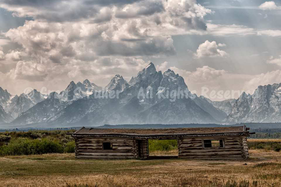 A Smoky Day in the Teton - JP Cunningham Cabin - Grand Teton National Park, Wyoming