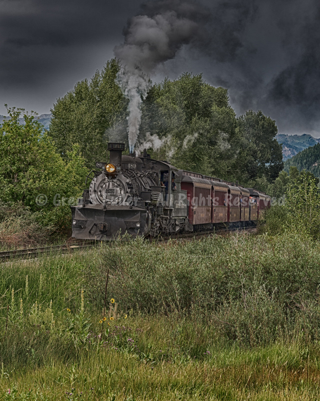 Steaming through New Mexico - CTS 489 282; 1925 Baldwin K36 Steam Locomotive - Cumbres & Toltec Narrow Gauge Railroad - Chama, New Mexico