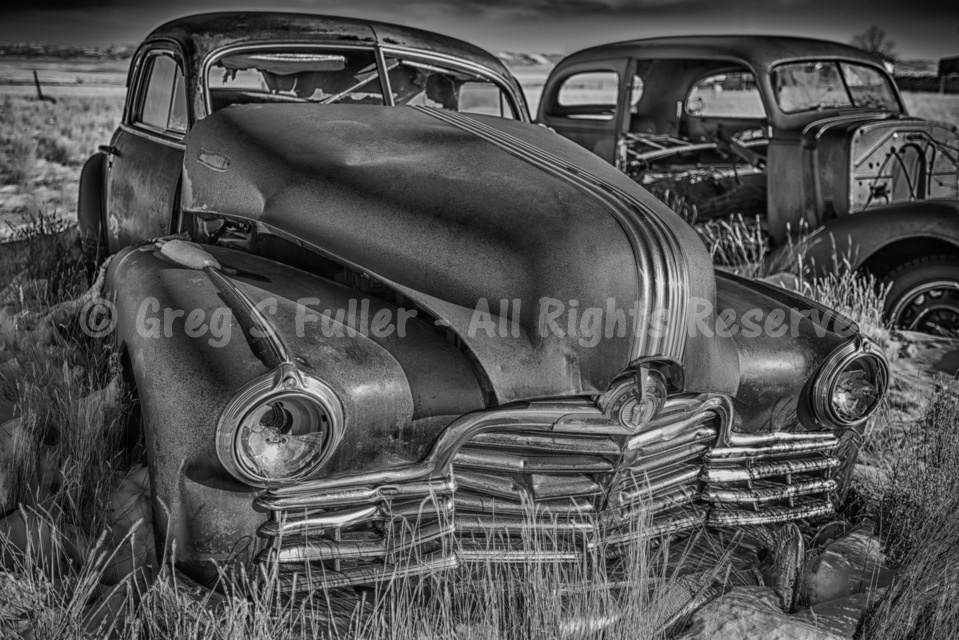 Rust In Peace (RIP) - Old Rusting 1940s Pontiac Straight 8 Along the Lincoln Highway - Bosler, Wyoming