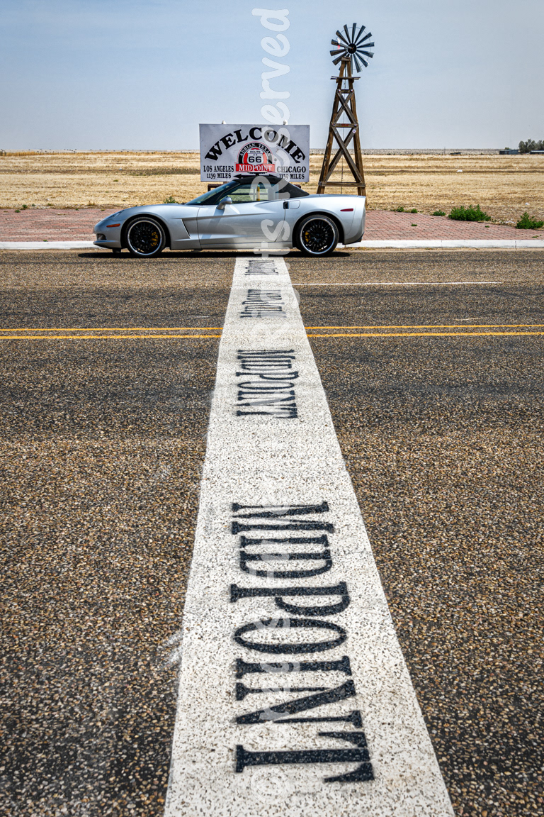 Halfway In-Between - Midpoint Along Route 66 - Adrian, Texas - Corvette C6 Convertible