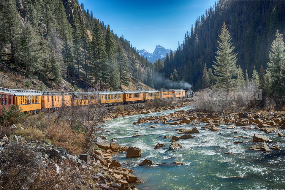 Along the Animas River - Durango & Silverton Narrow Gauge Railroad - Colorado