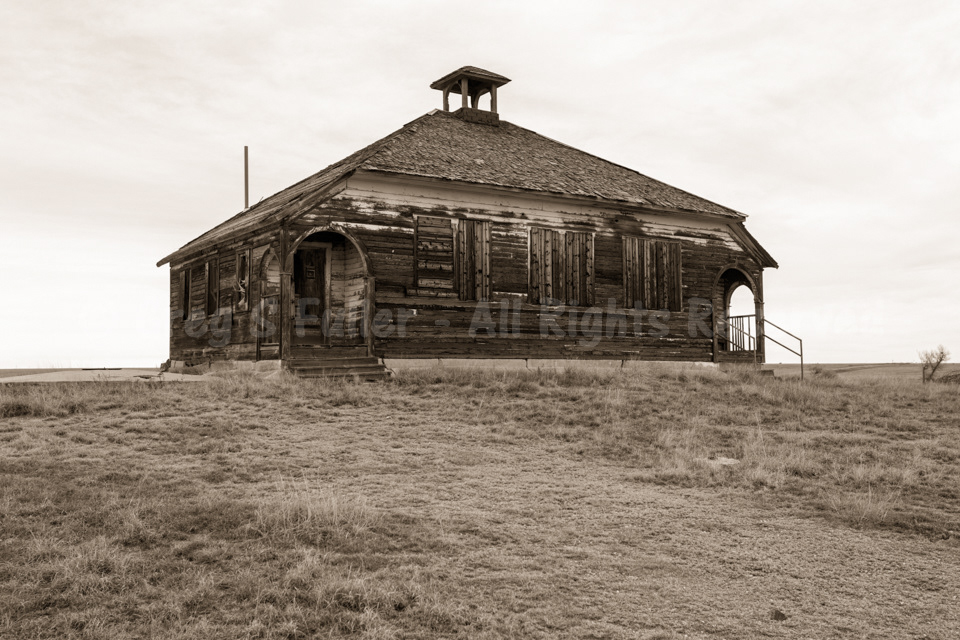 Grand Old Abandoned Schoolhouse on the Prarie - Aroya, Colorado