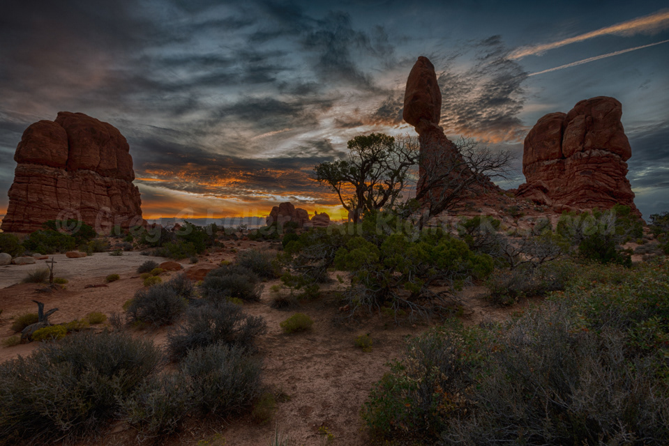 A Balanced Rock Sunrise - Arches National Park, Utah