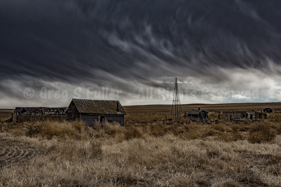 Angry Skies Visiting over an old Battered Farm - Hoyt, Colorado