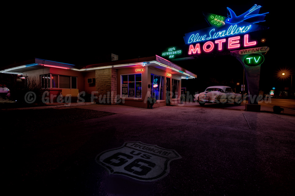 Iconic Blue Swallow Motel on Historic Route 66- Tucumcari, New Mexico