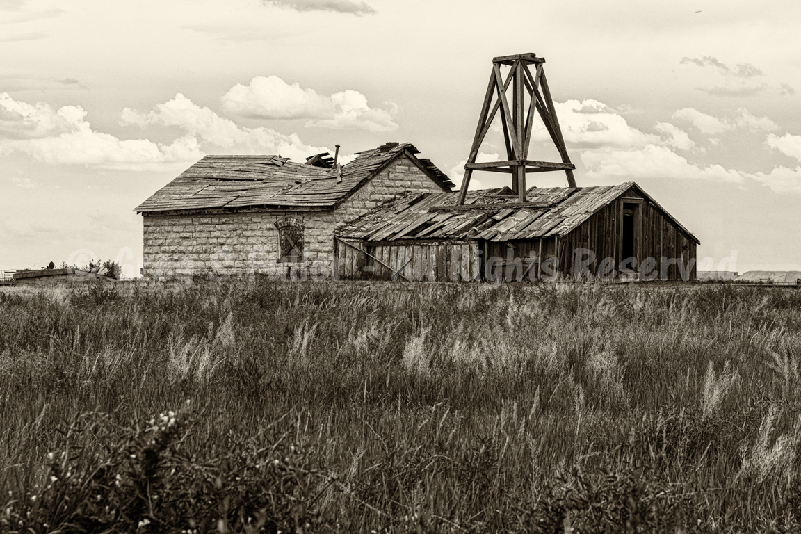 Kansas Pacific Abandoned Well & Pump House - Kit Carson, Colorado