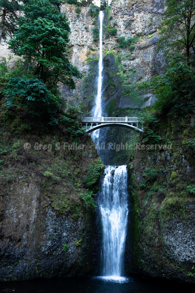 Beautiful Multnomah Bridal Veil Falls - Columbia River Gorge National Scenic Area Highway - Multnomah County, Oregon
