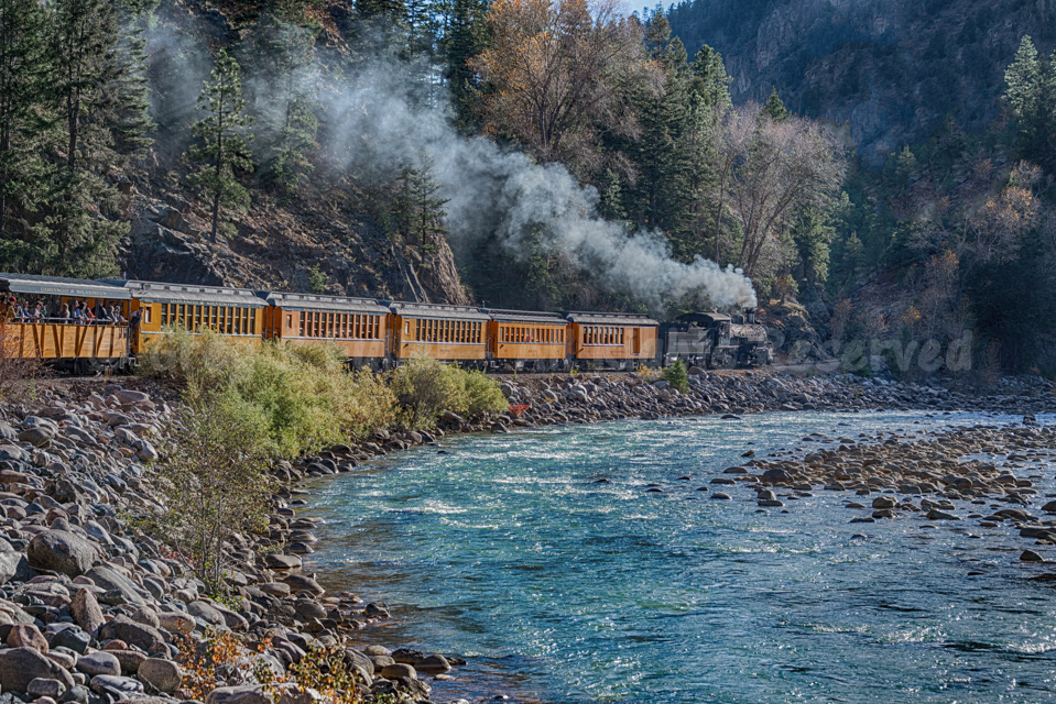 Along the Animas River - Durango & Silverton Narrow Gauge Railroad - Colorado