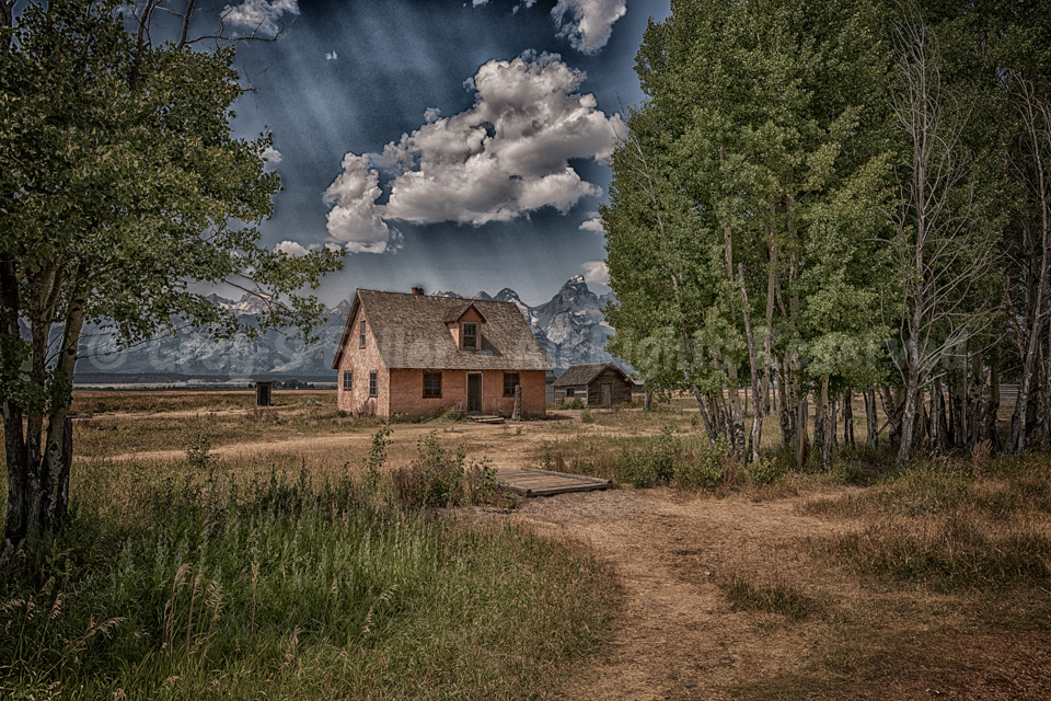 Little Pink Farmhouse in the Tetons - Mormon Row Historic District - Grand Teton National Park - Teton County, Wyoming