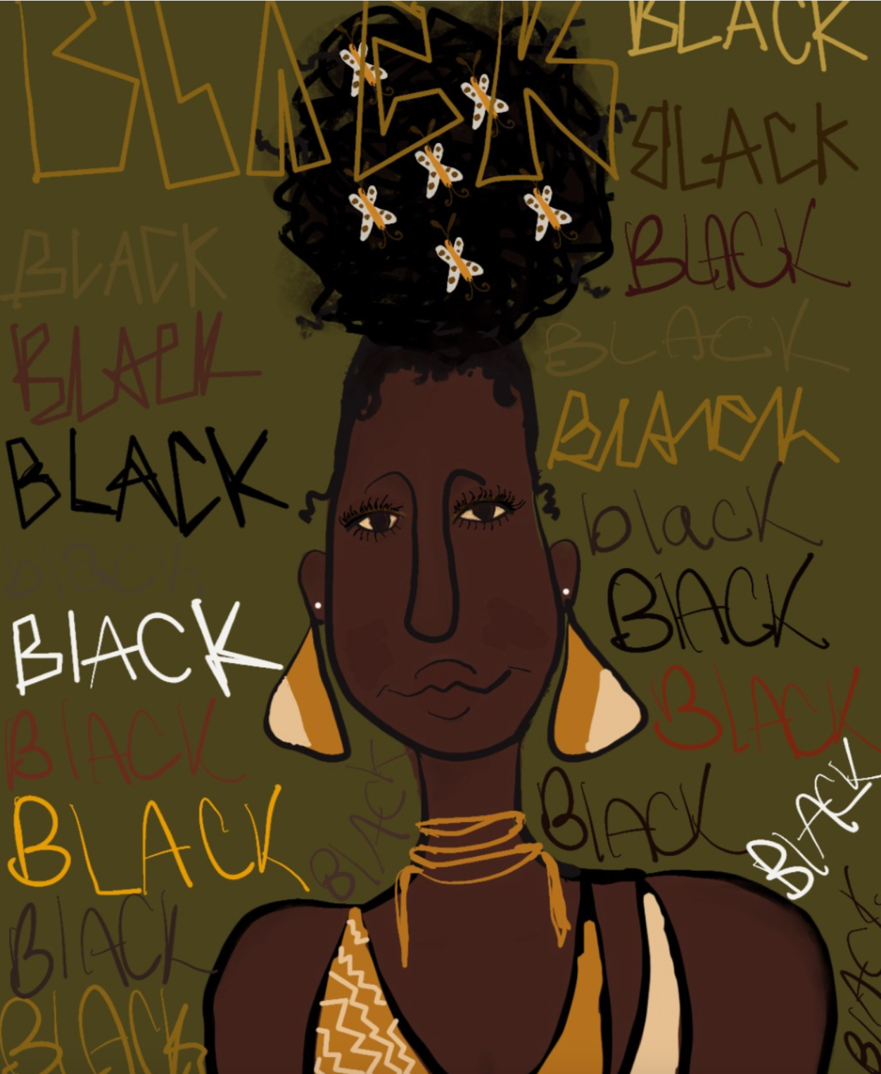 Najah Springer, So black its blue, Digital Art,18 x 24 in, 2021