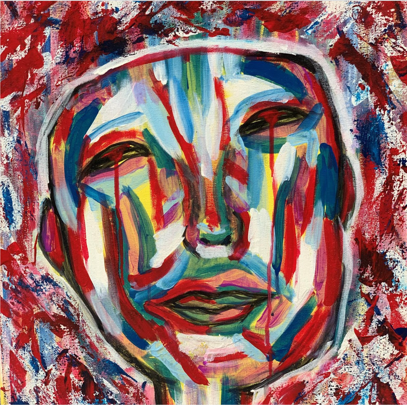 Blood Tears, Acrylic on canvas, 24 x 18 in