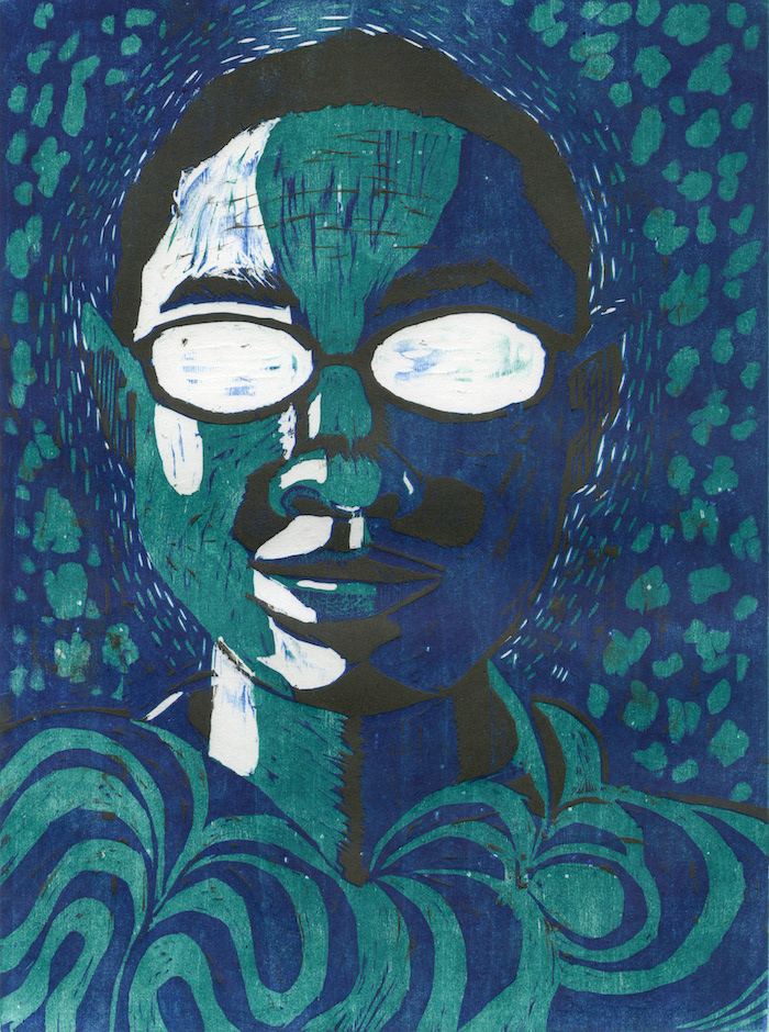 Kymble Clark, A New Side of Me, Woodcut, 12x9 in, 2018
