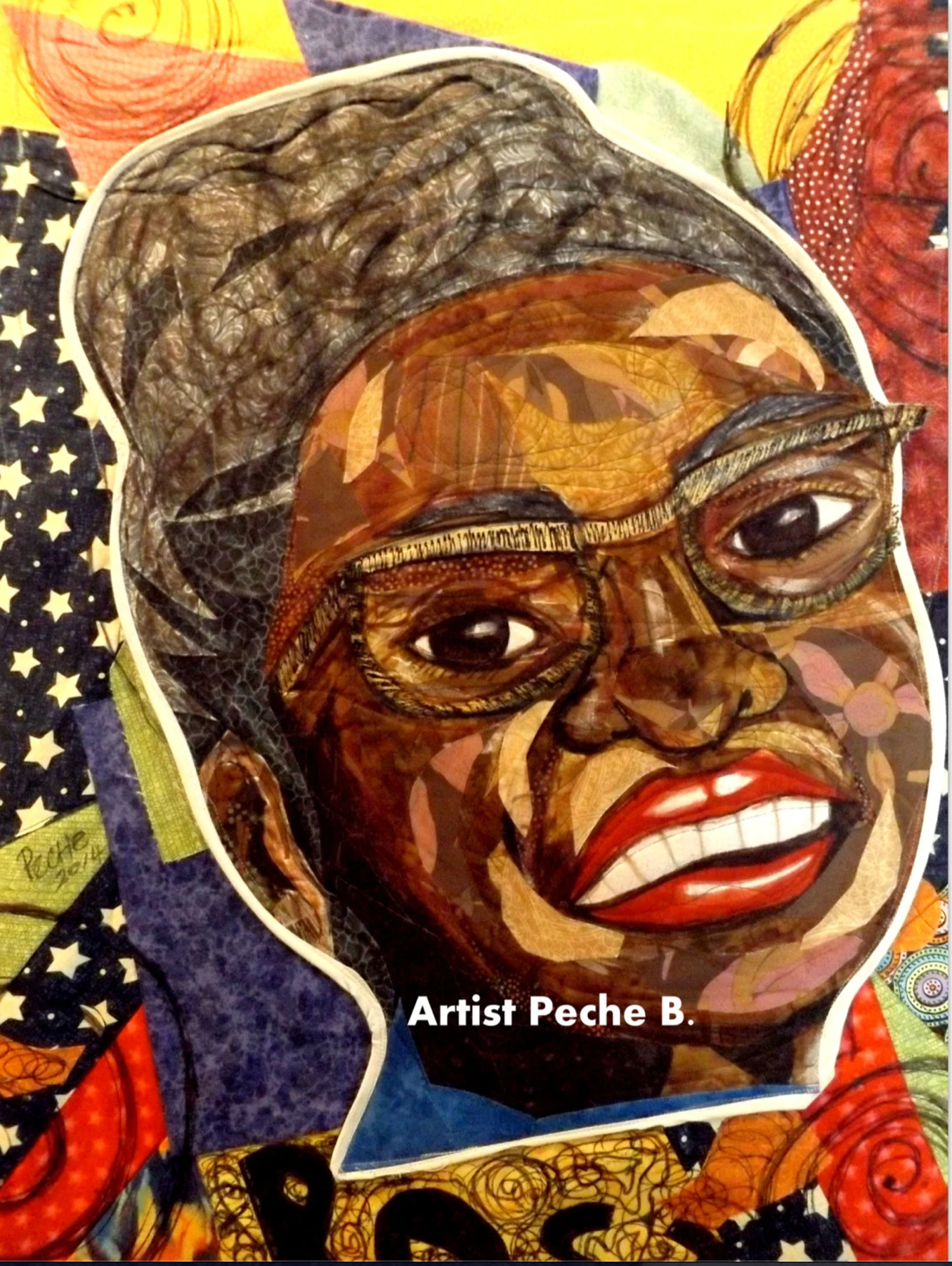 Rosa Parks Civil Rights, Fiber Art Wall Hanging Quilt, 24 x 37in