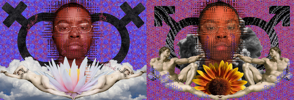 Kymble Clark, Binary, Digital Collage, 24x8in, 2020