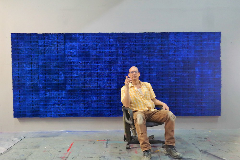 Sound Track to 2021, Painted Brushes , 66 x 162 x 3 in, 2021