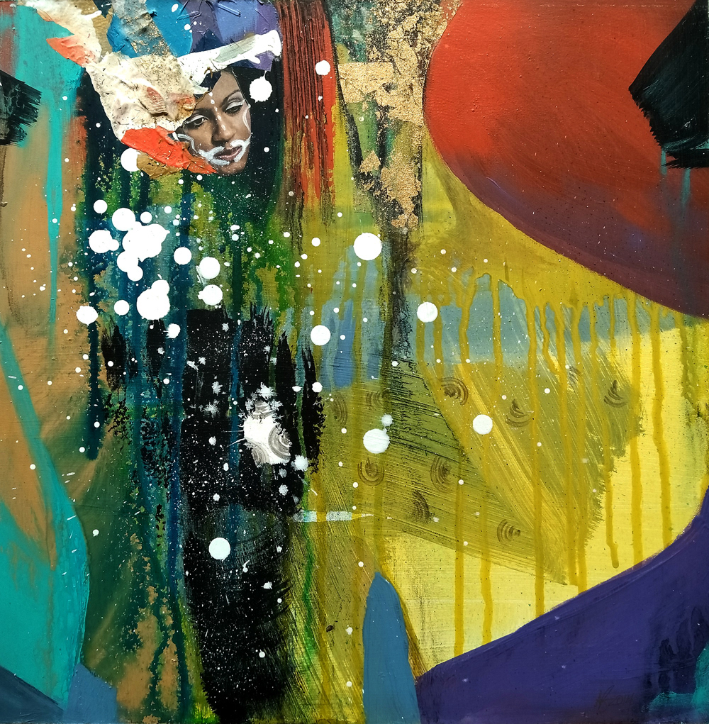 Al Johnson, Eurydice, Mixed media on canvas, 24 x 24 on, 2016 