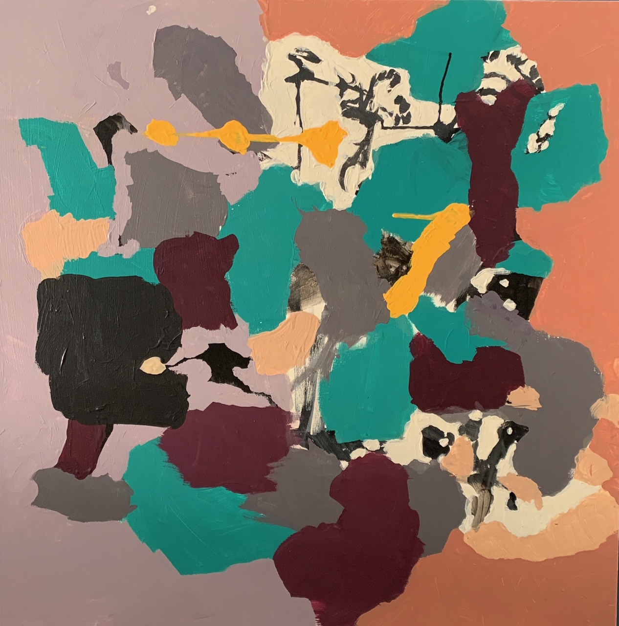 Femi J Johnson, Little Boy Black Paint What You Feel, 30x30, 2019