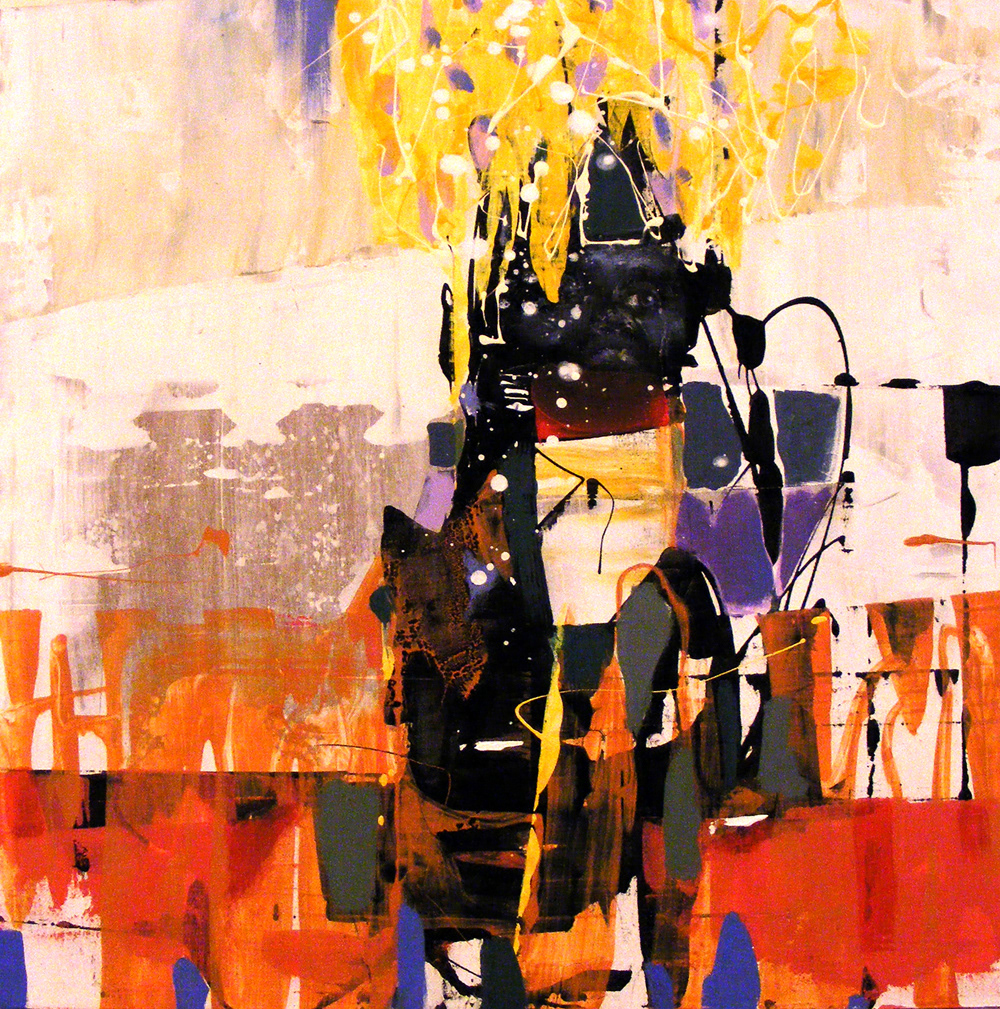 Al Johnson, Where do we go from here, Mixed media on canvas, 24 x 24 