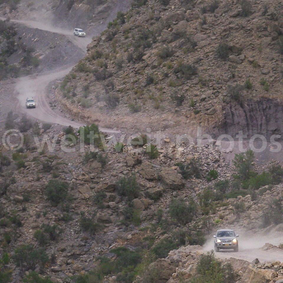 Unbefestigte Straße. Hajar Gebirge, Oman