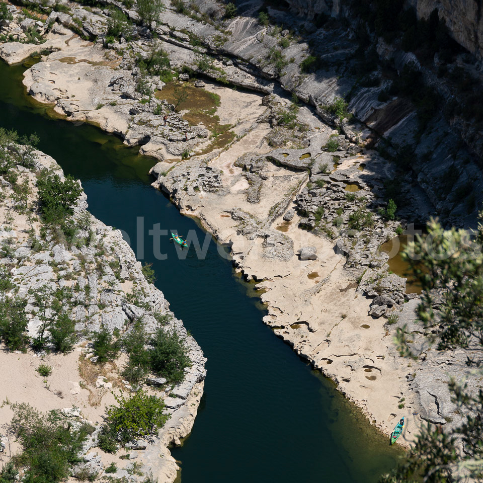 Kajaktour. Ardeche, Südfrankreich
