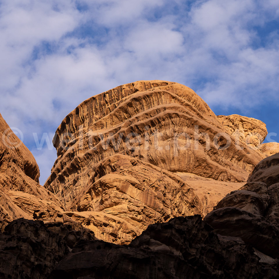 Felsen. Wüste Wadi Rum, Jordanien
