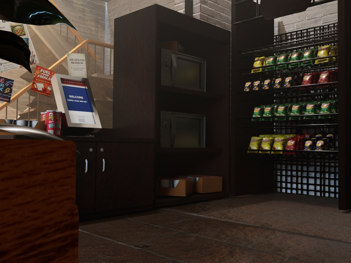 Cafe Bytes (Maya, Substance Painter)