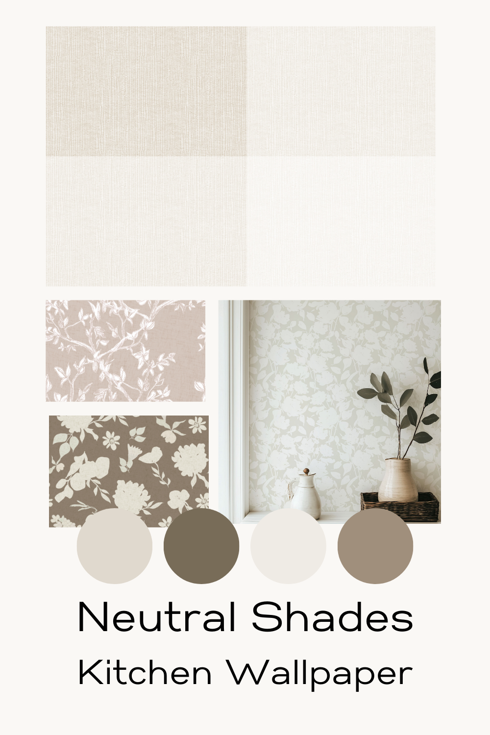 Neutral colored wallpapers in cream, off white, blush, tan