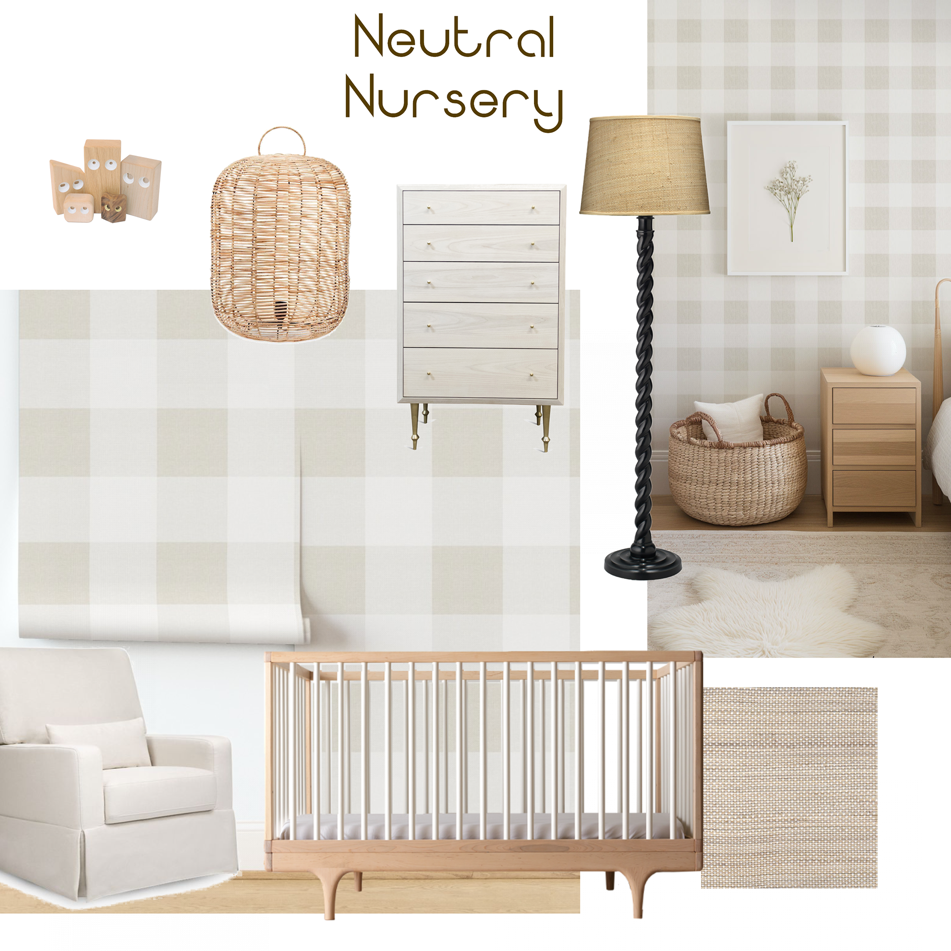 Cream and Beige Baby Nursery Decor