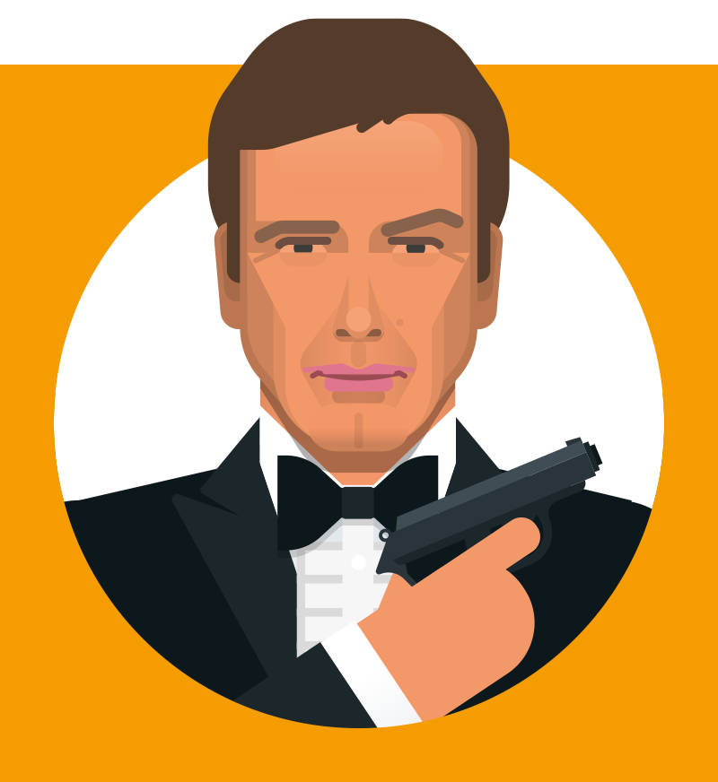 Roger Moore as James Bond