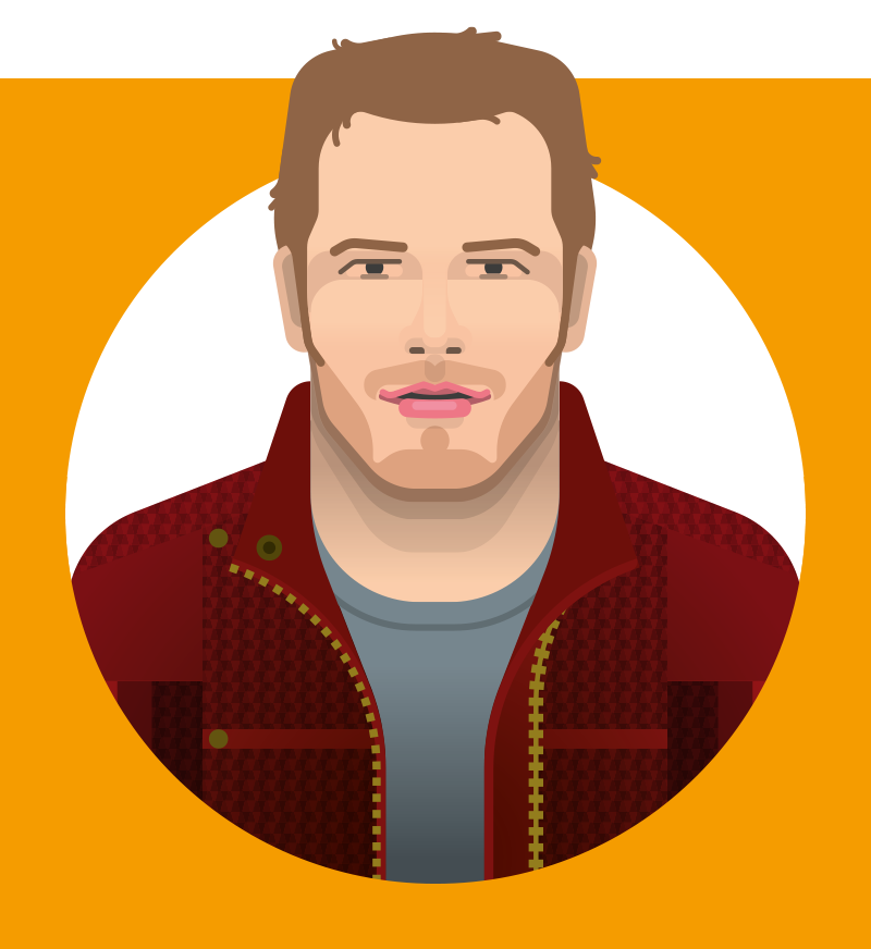 Chris Pratt as Star-Lord in Guardians of the Galaxy