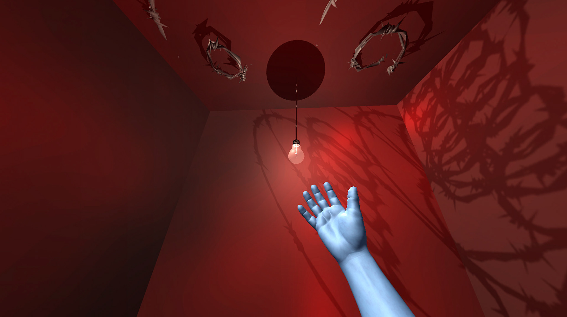 VR scene of a participant's hand, CRPS stimulation 1 (Image credit: Dr Andrew Burrell)